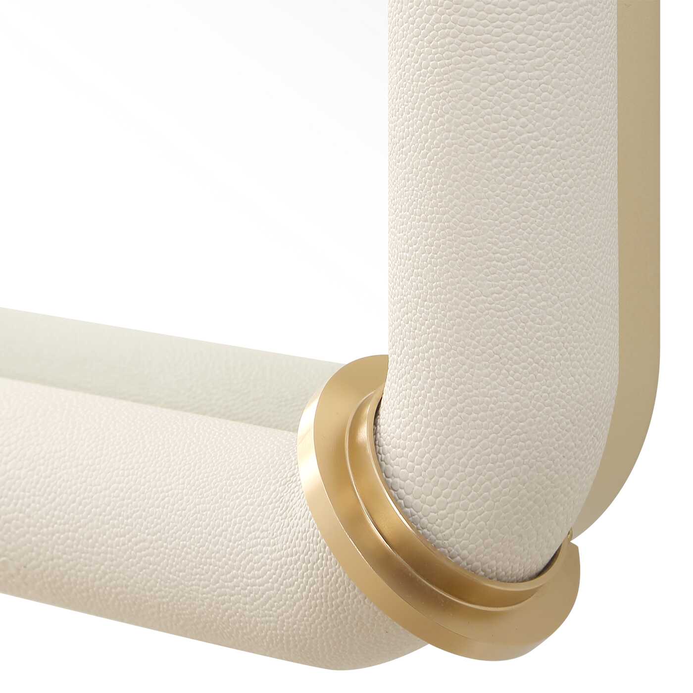 Cyprus White Leather Mirror