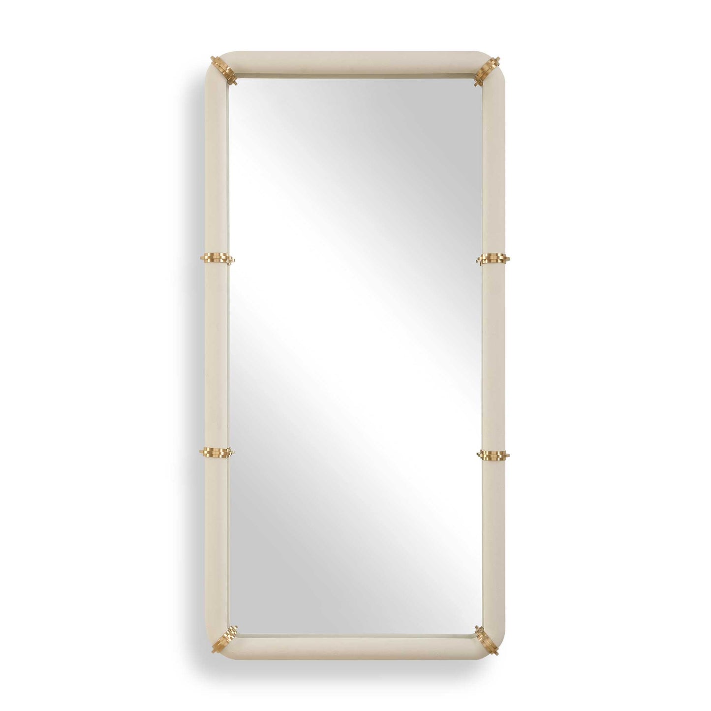Cyprus White Leather Mirror