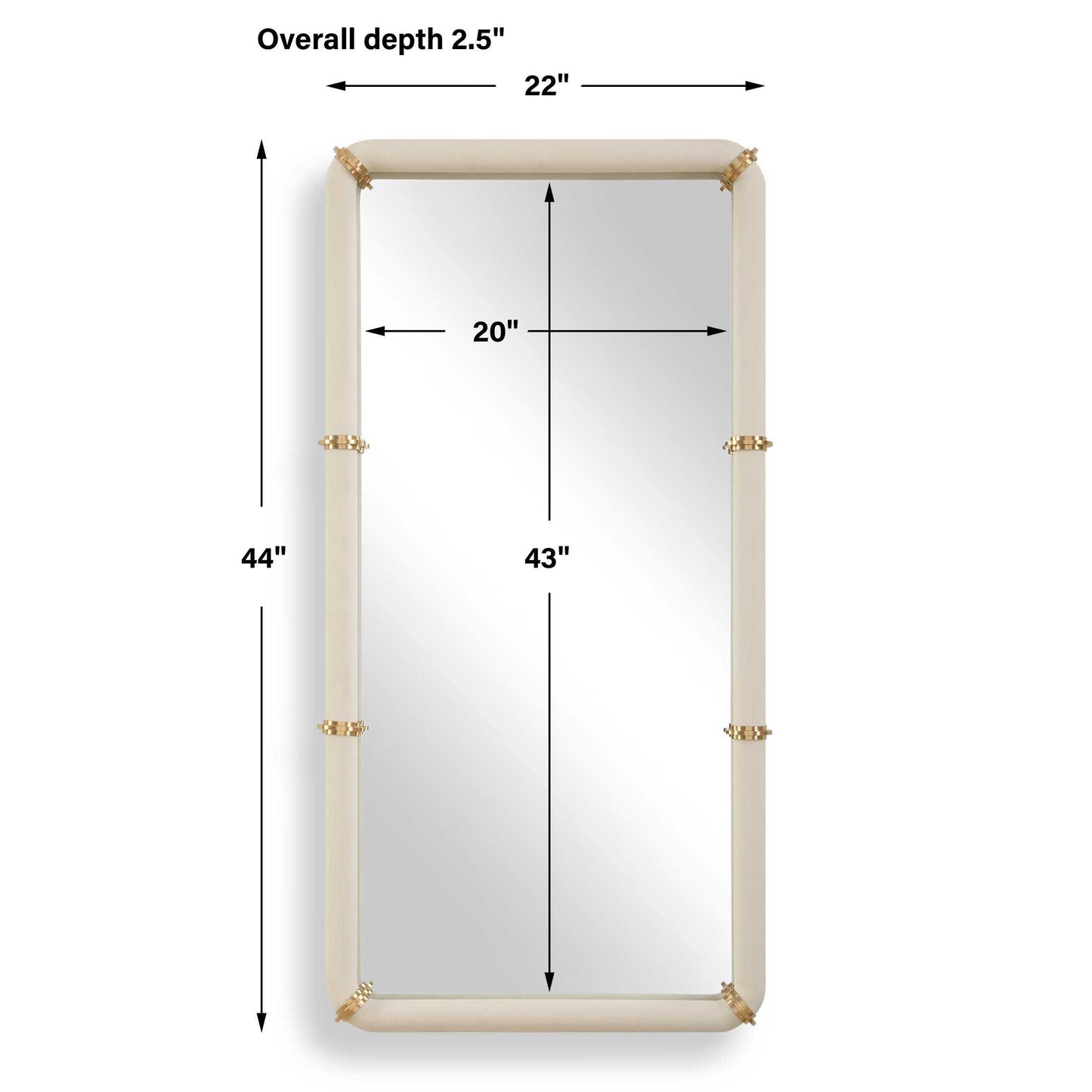 Cyprus White Leather Mirror