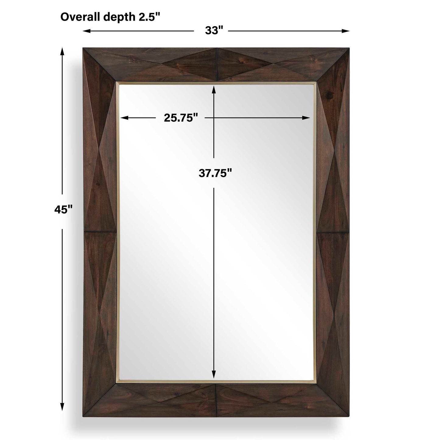 Diamond In The Rough Wood Mirror