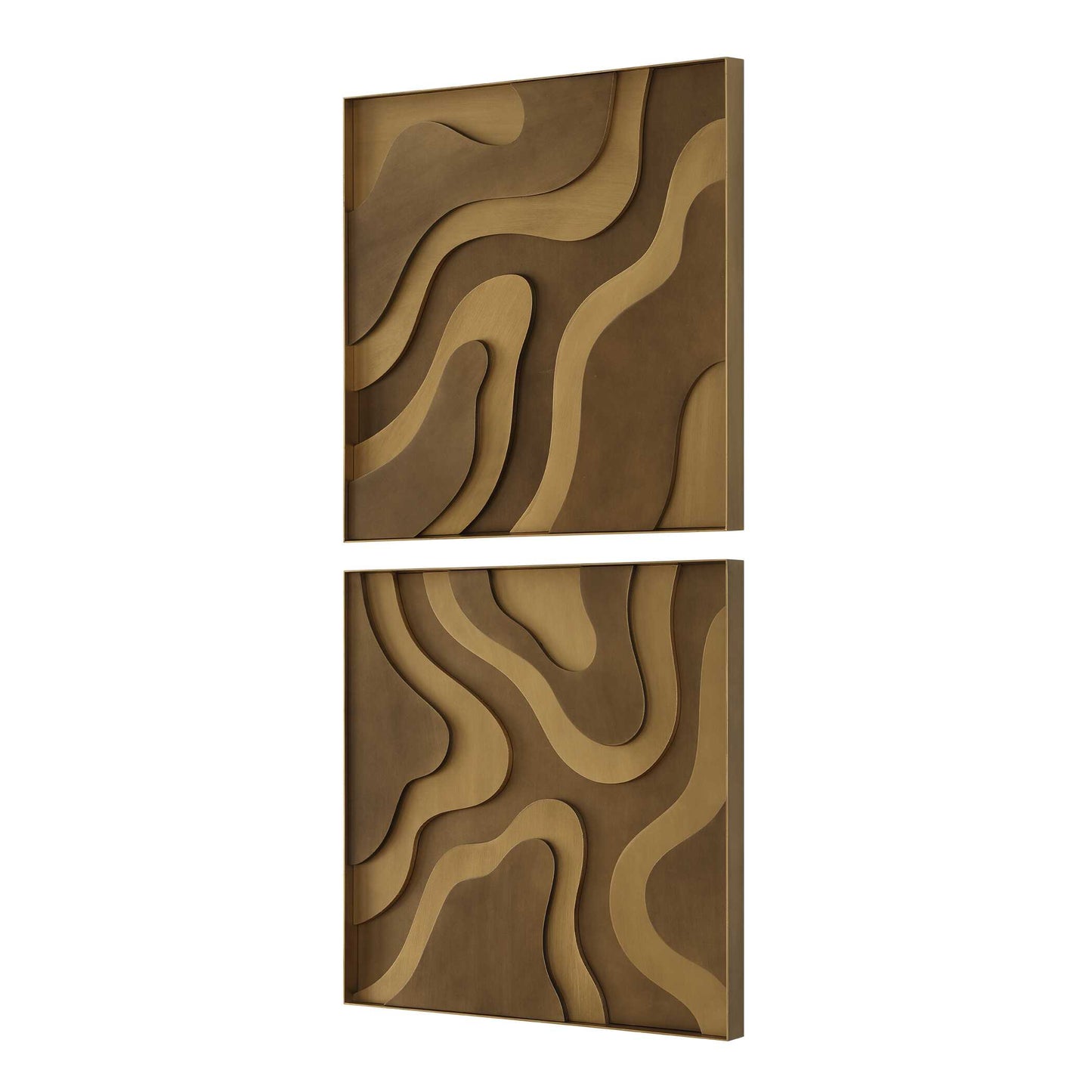 Golden Terrain Wooden Wall Decor Set/2