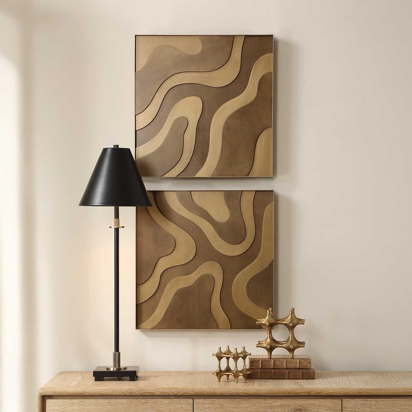 Golden Terrain Wooden Wall Decor Set/2