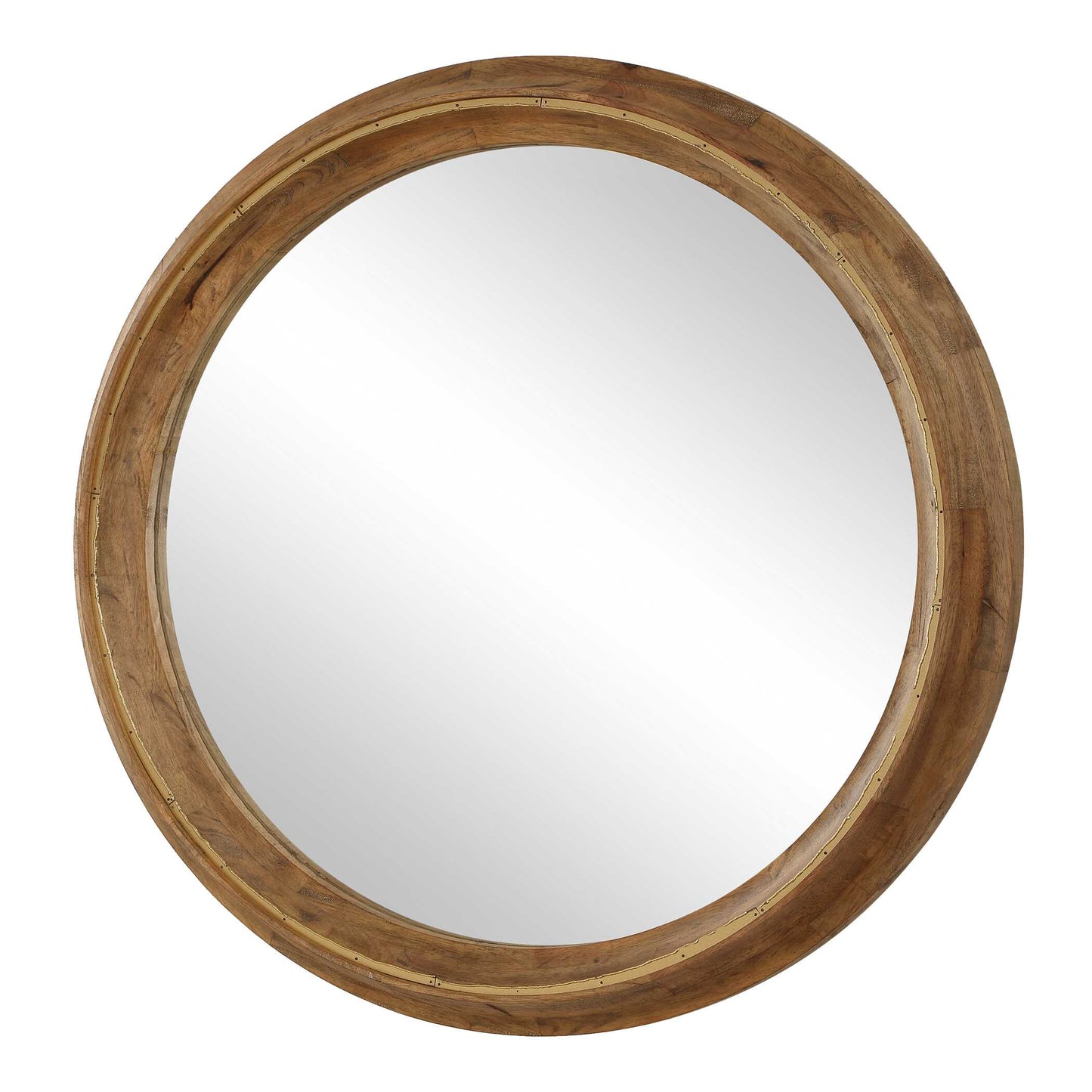 Frontier Round Wood Mirror