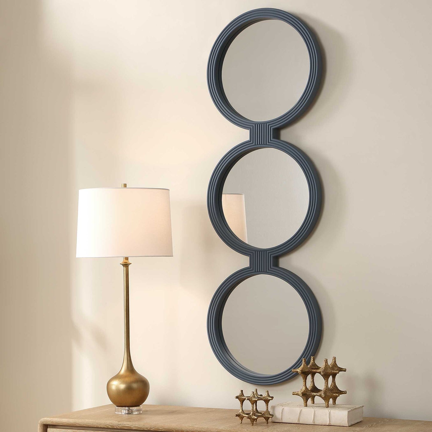Going In Circles Blue Gray Mirror