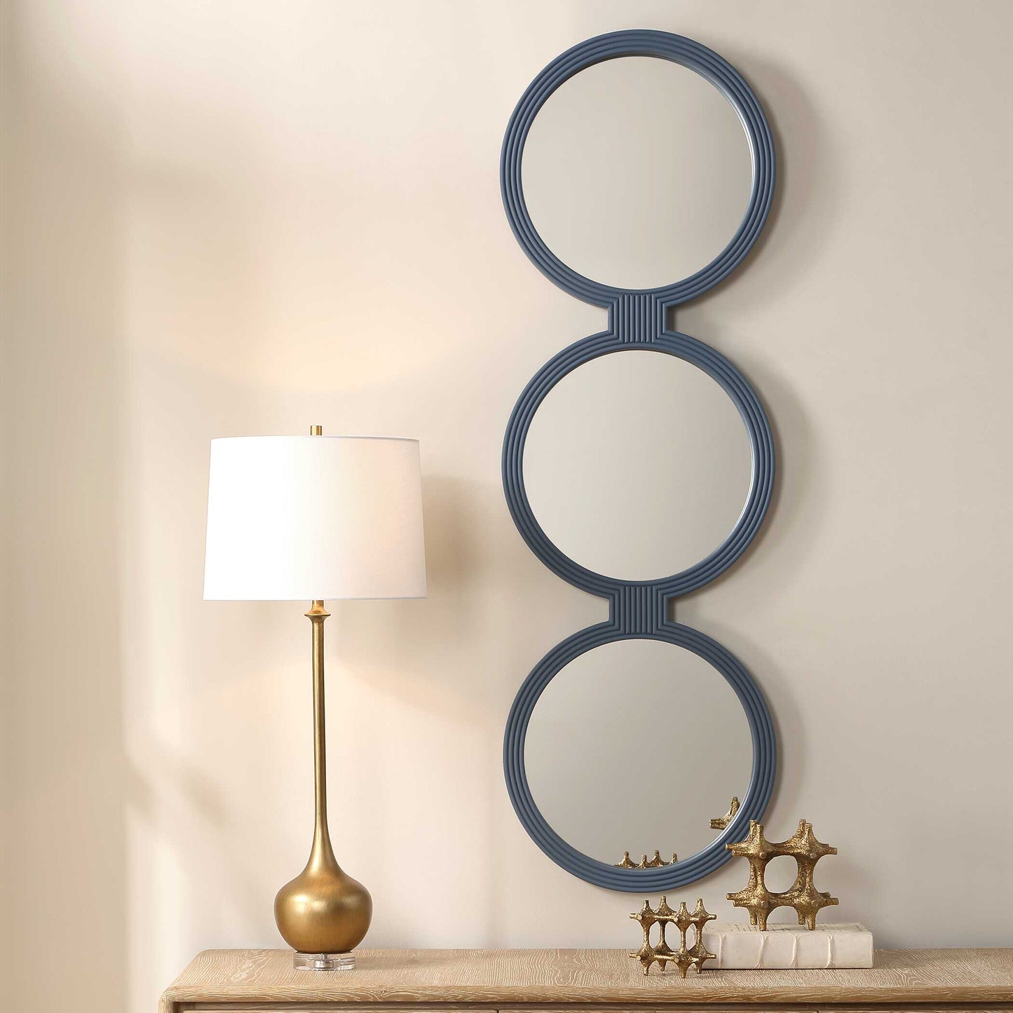 Going In Circles Blue Gray Mirror