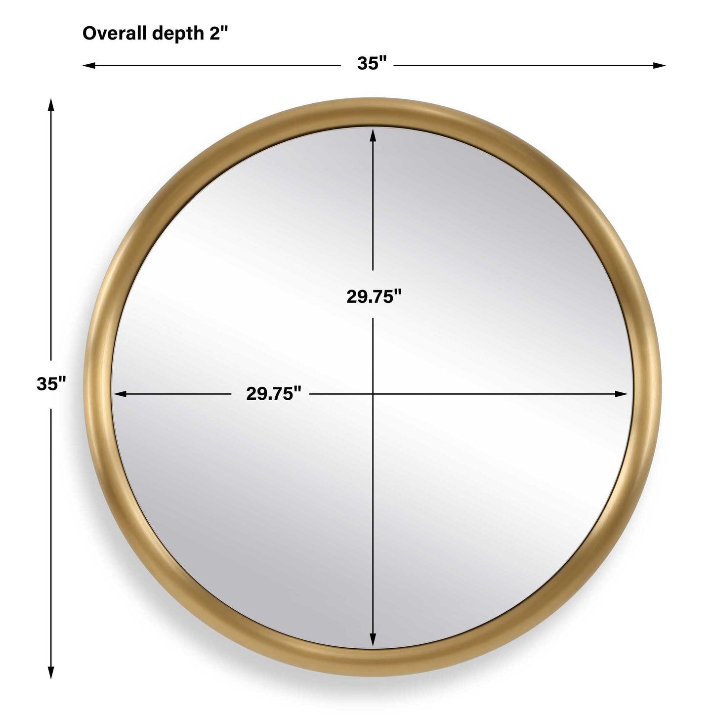 Atkinson Modern Brass Round Mirror
