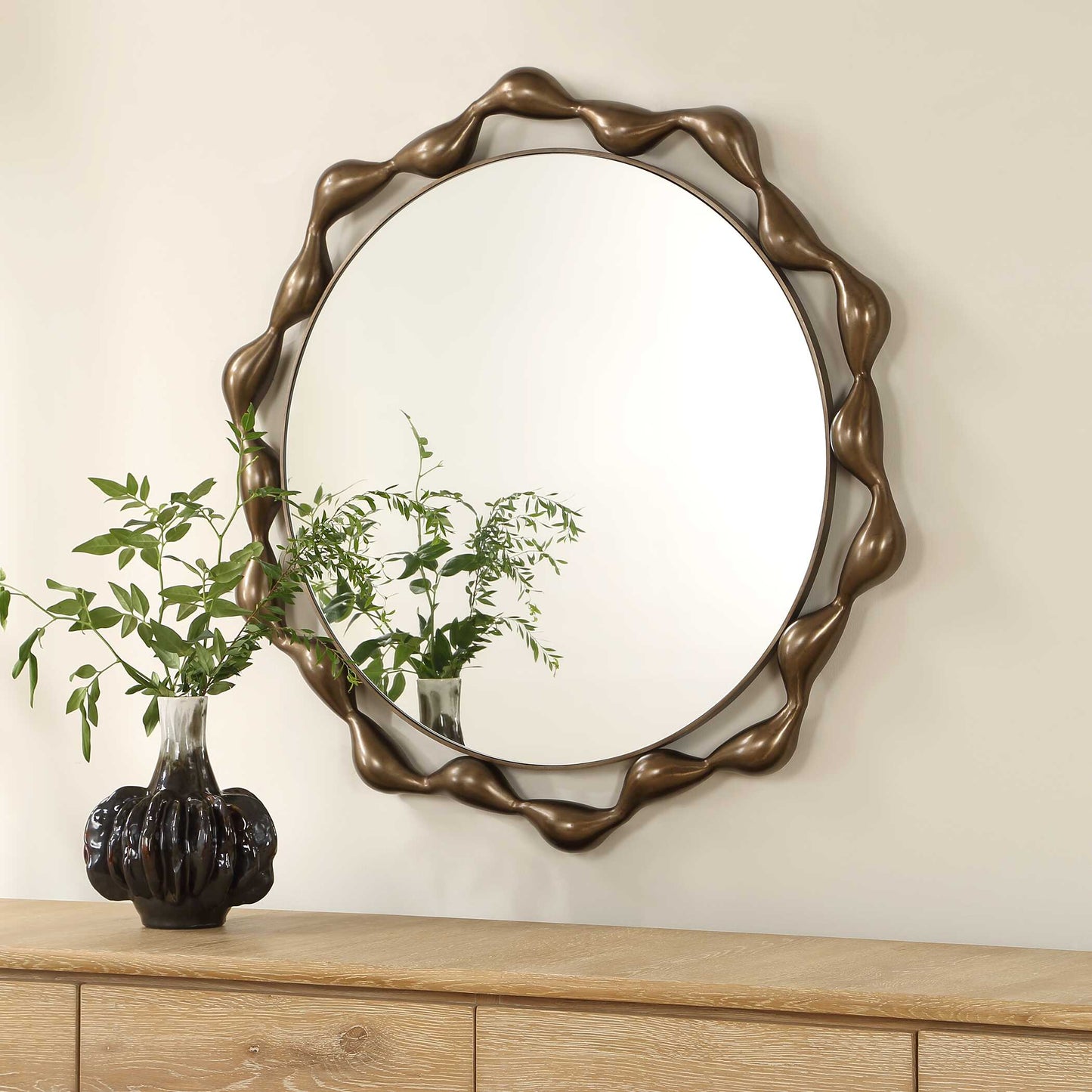 Remolino Round Bronze Mirror