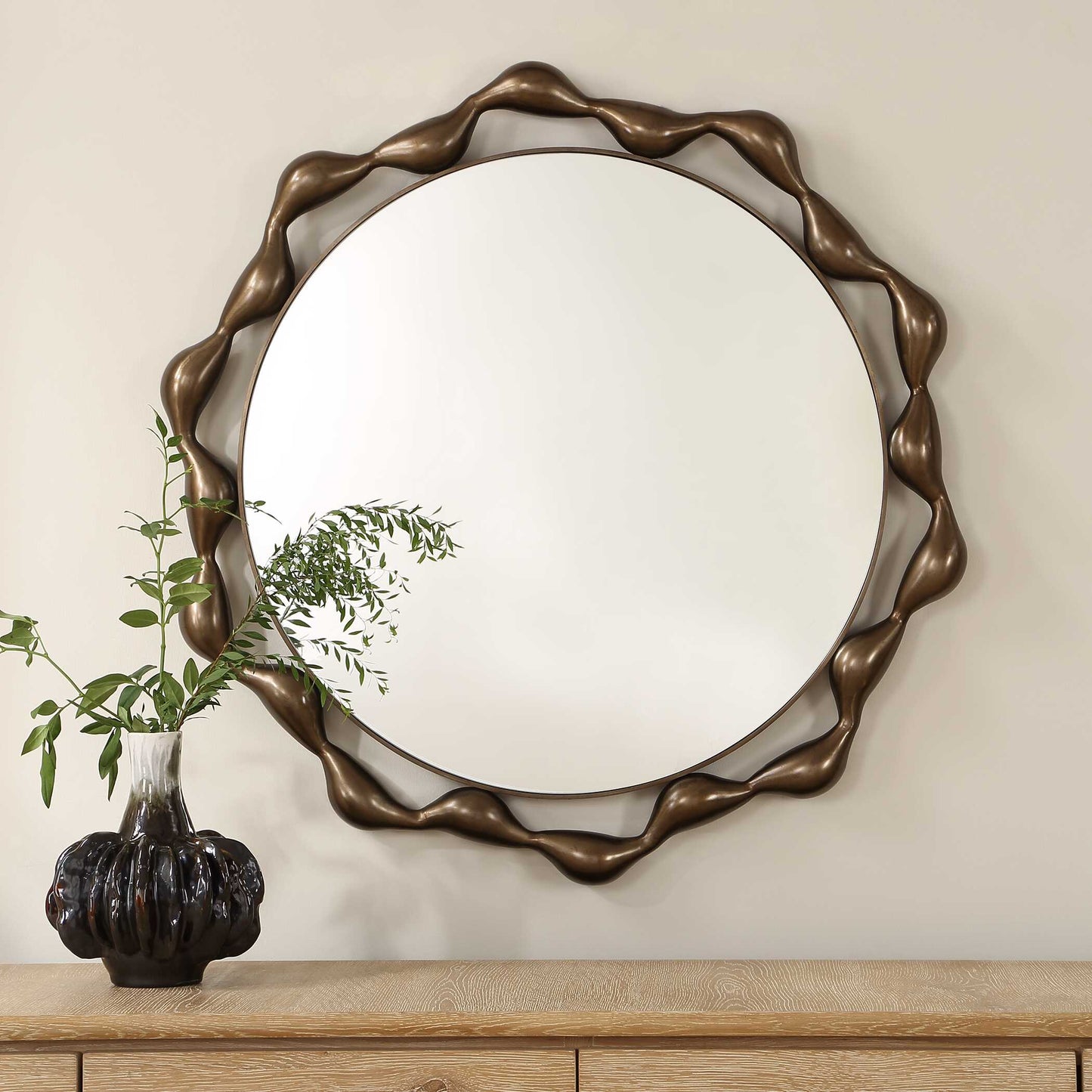 Remolino Round Bronze Mirror