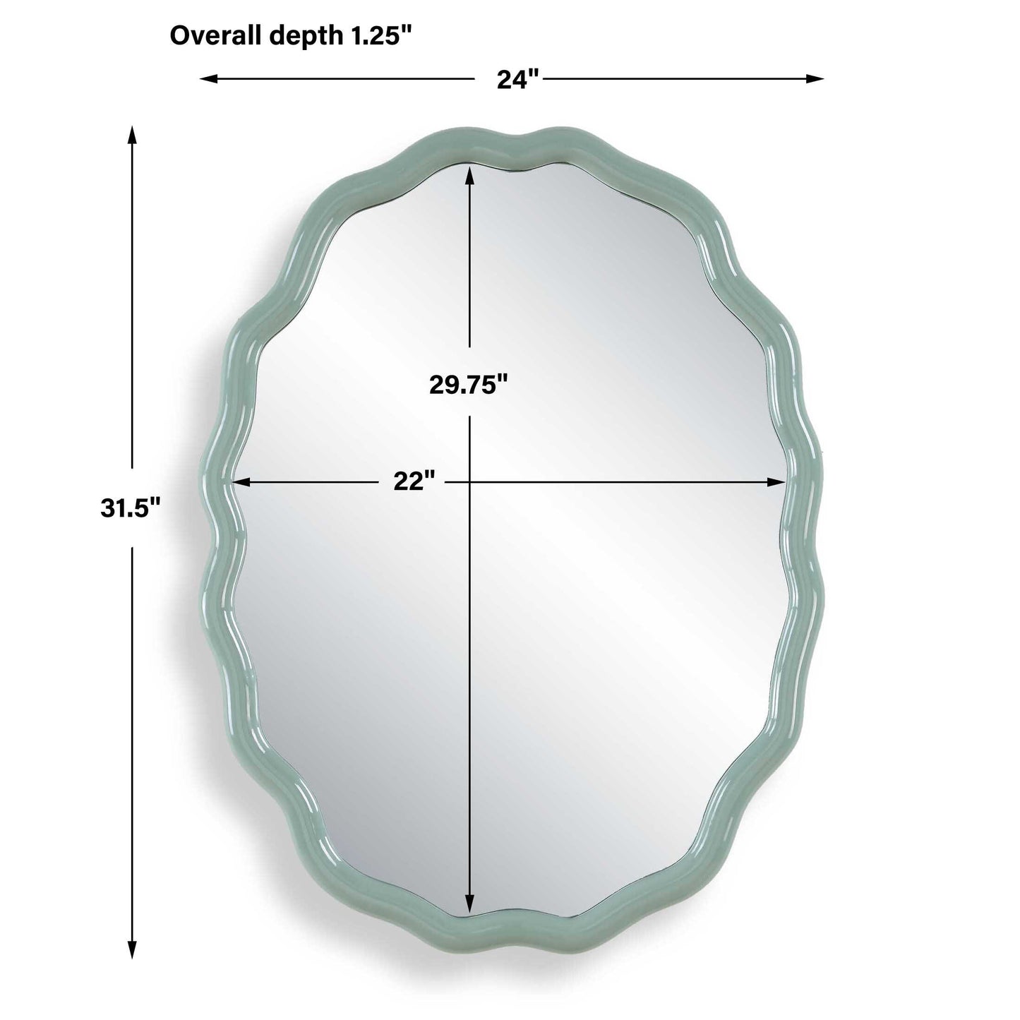 Isly Robin's Egg Blue Oval Mirror