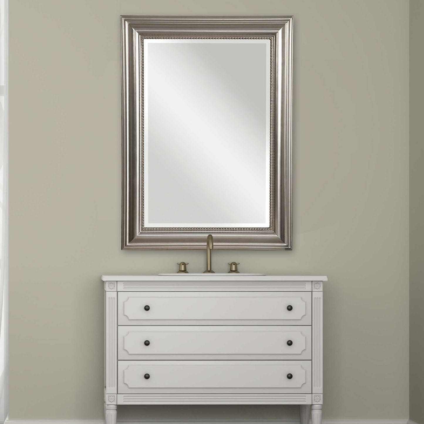 Stuart Silver Beaded Mirror