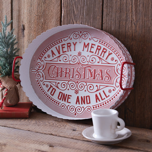 Very Merry Christmas Metal Serving Tray