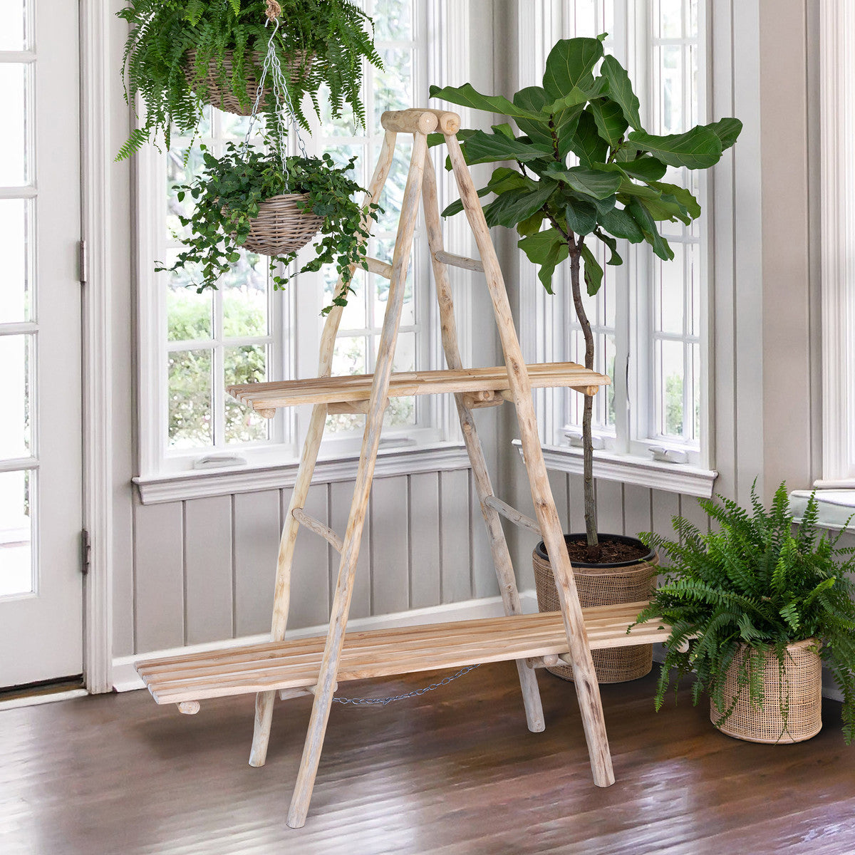 Natural Ladder Display Shelf