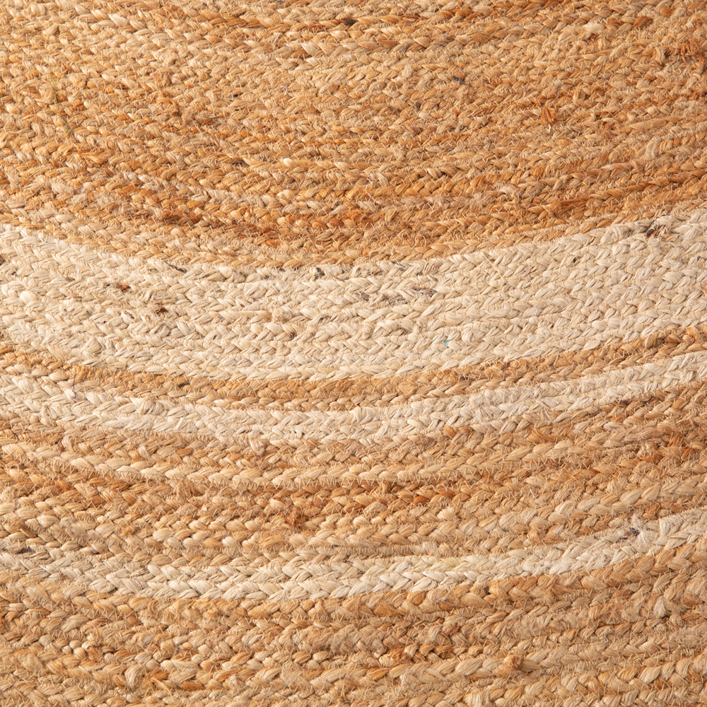 Natural Ivory Jute Round Rug Close-up