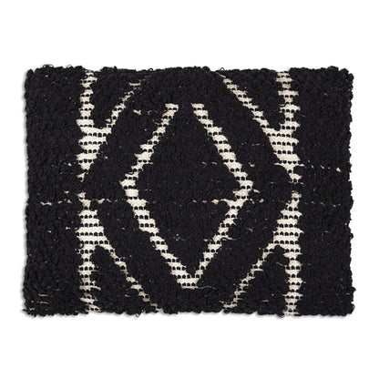 Obsidian Hand Woven Lumbar Pillow