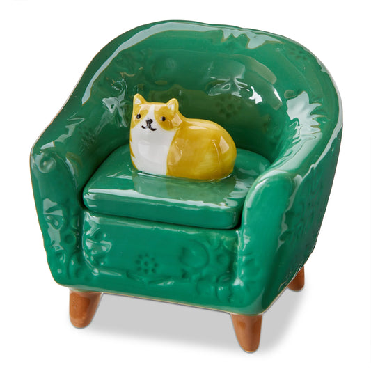 Orange Cat Chair Trinket Box