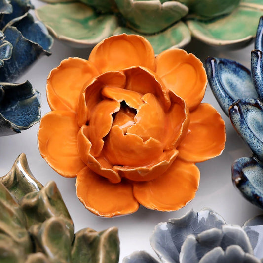 Orange Peony Wall Flower