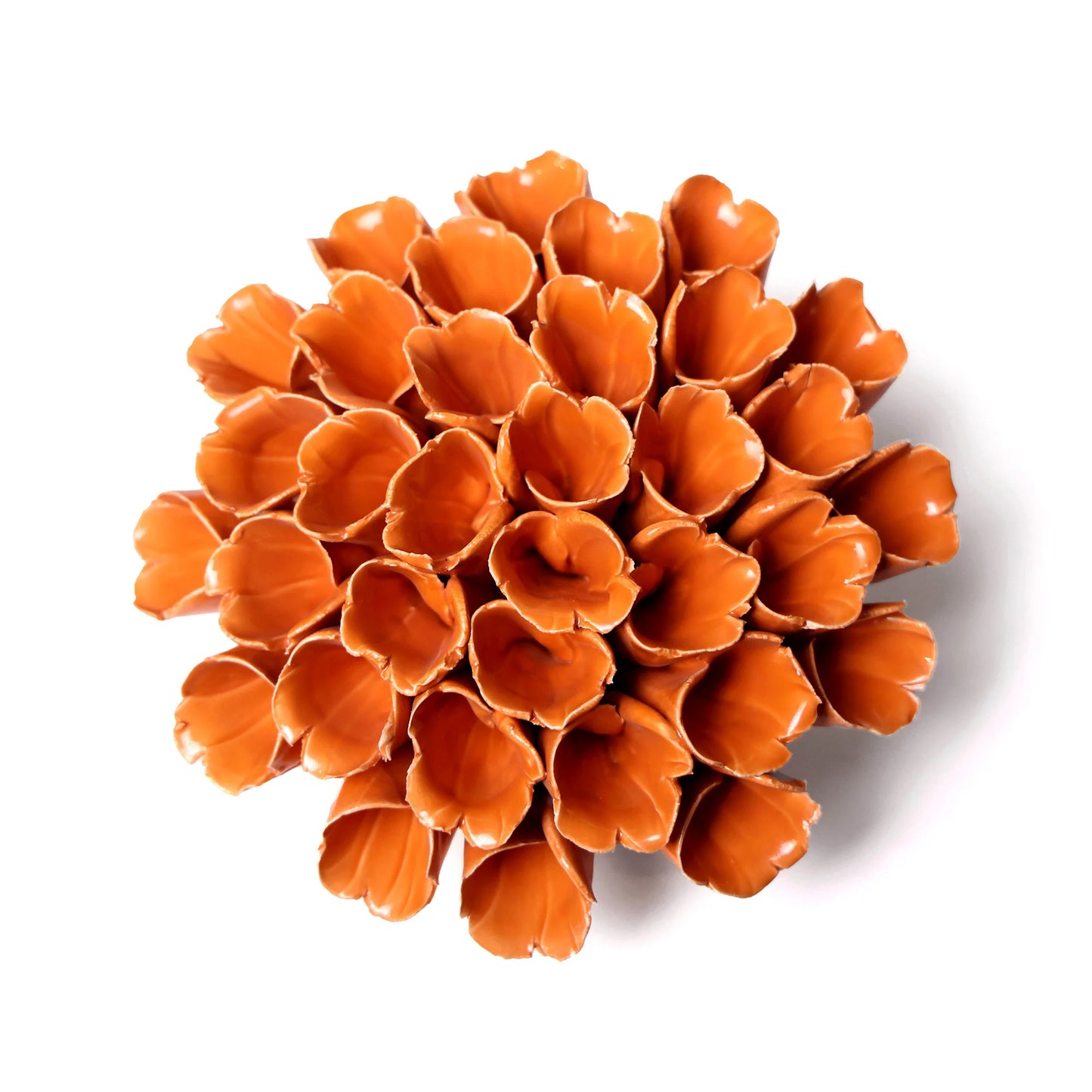 Orange Sea Polyp Ceramic Wall Flower