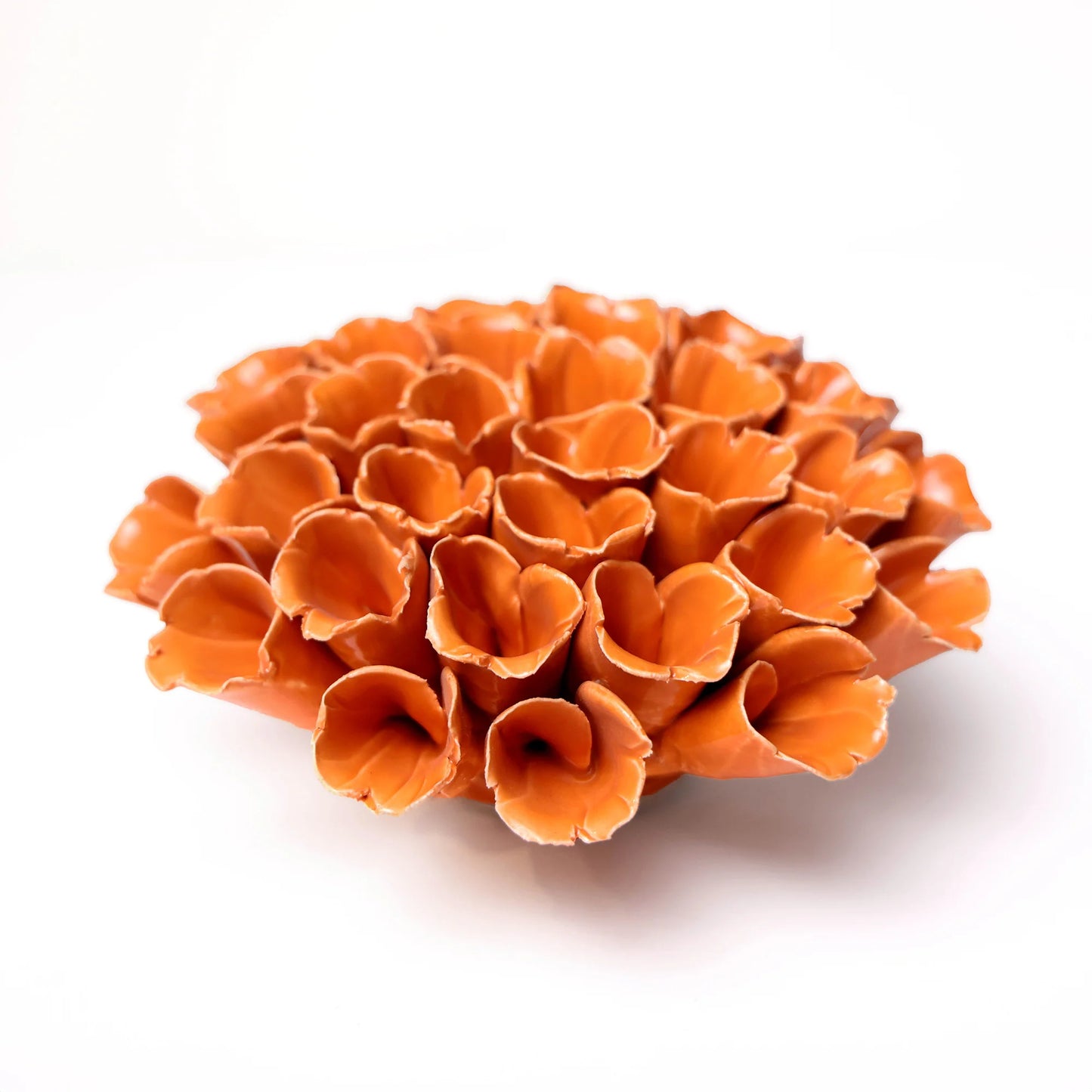 Orange Sea Polyp Ceramic Wall Flower