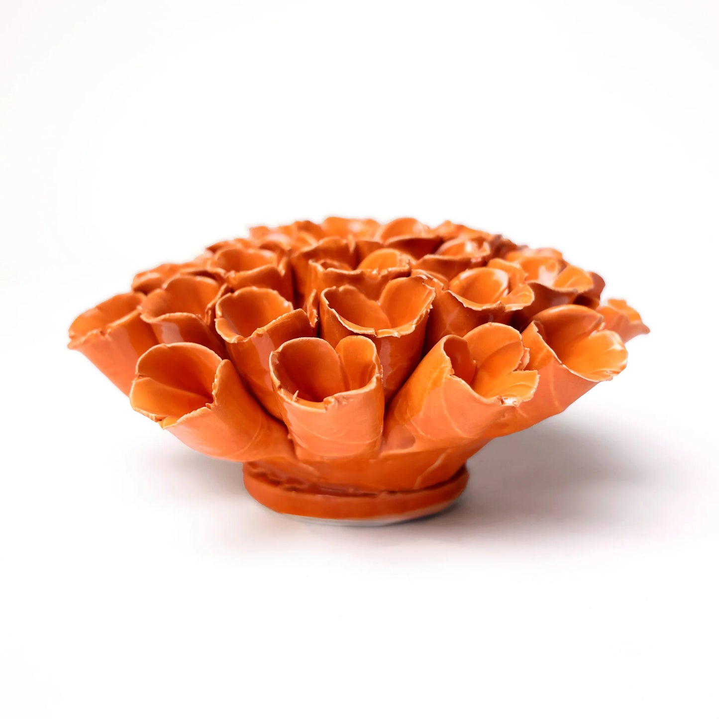 Orange Sea Polyp Ceramic Wall Flower