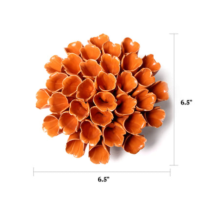 Orange Sea Polyp Ceramic Wall Flower