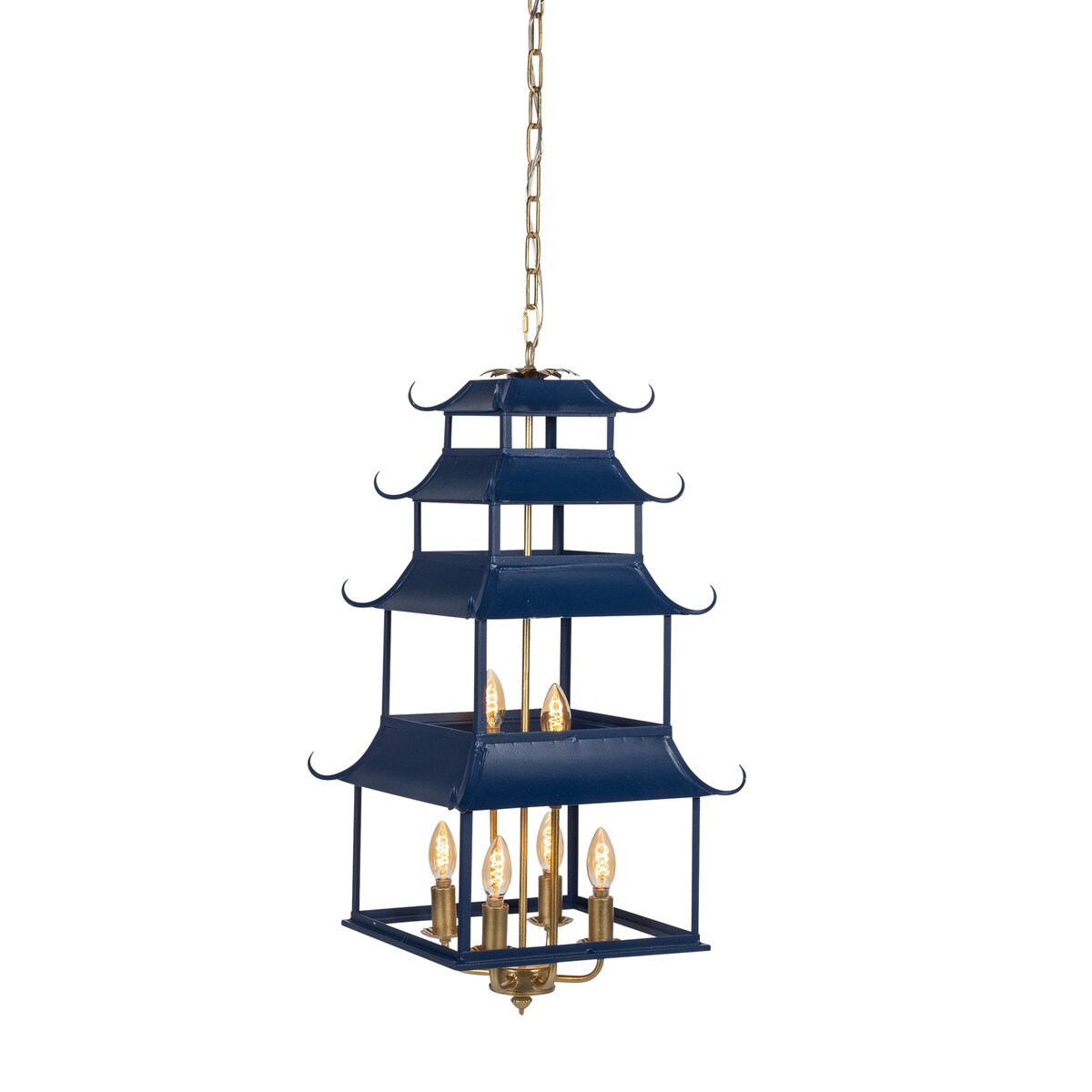 Peace Pagoda Chandelier - Navy