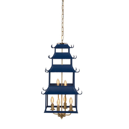 Peace Pagoda Chandelier - Navy