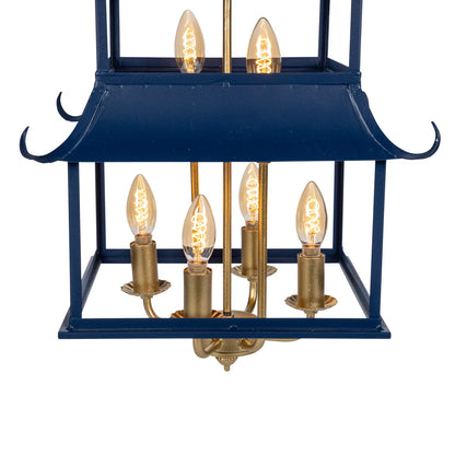 Peace Pagoda Chandelier - Navy