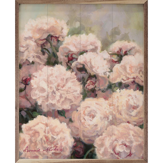 Peonies Blush Wooden Art