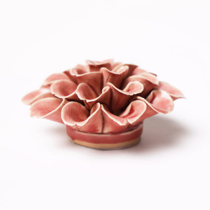 Pink Spoon Dahlia Ceramic Wall Flower