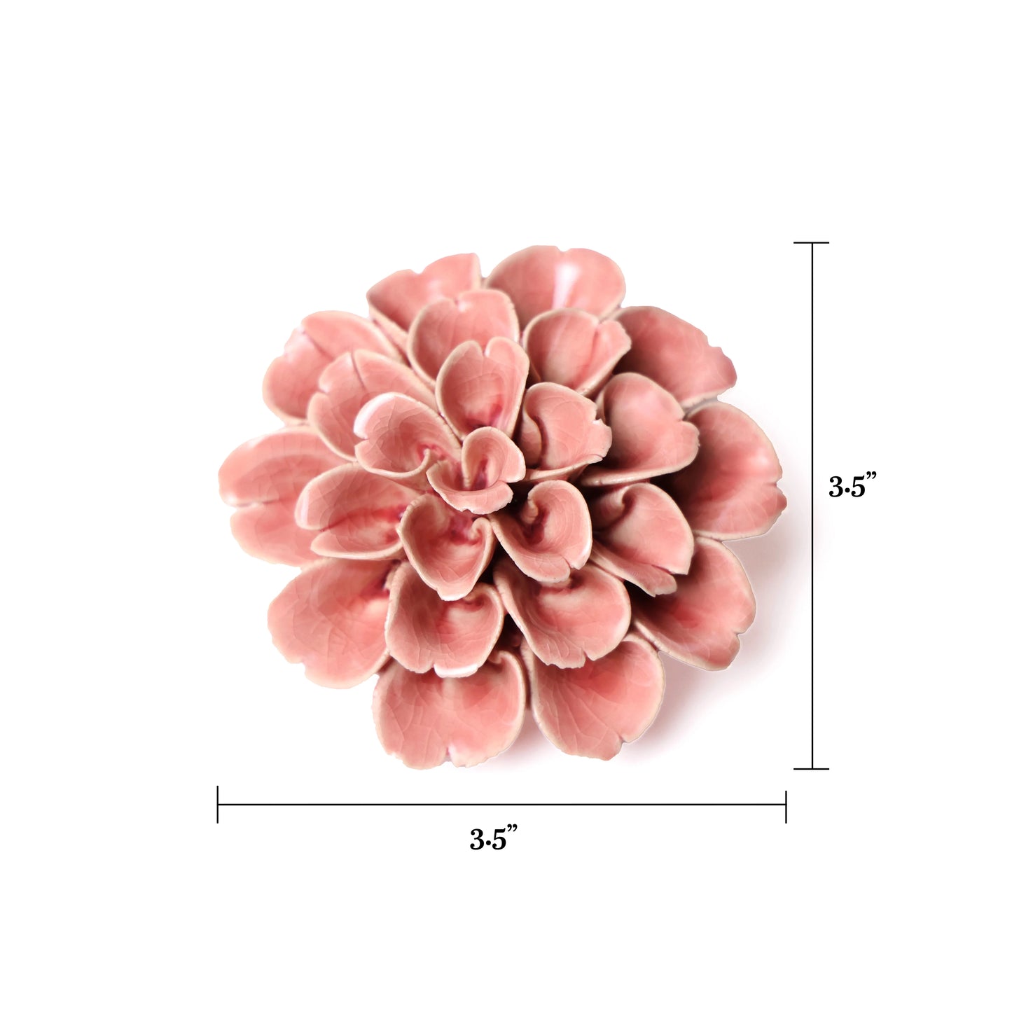 Pink Spoon Dahlia Ceramic Wall Flower