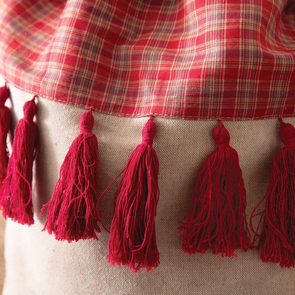 Plaid and Tassels Gift Sack
