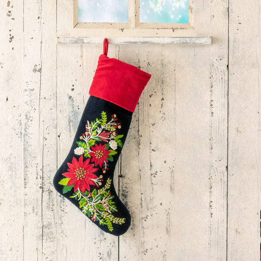 Poinsettia Stocking Hanging