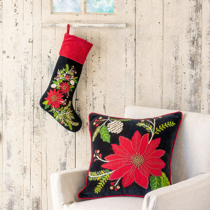 Poinsettia Pillow and Stocking Collection