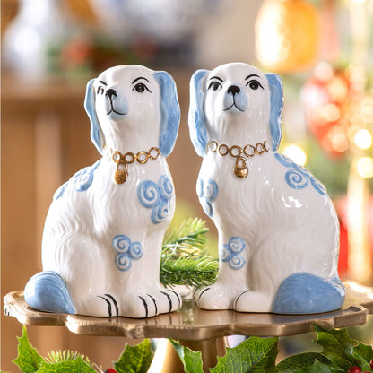 Porcelain Staffordshire Dogs Figurines - Set of 2