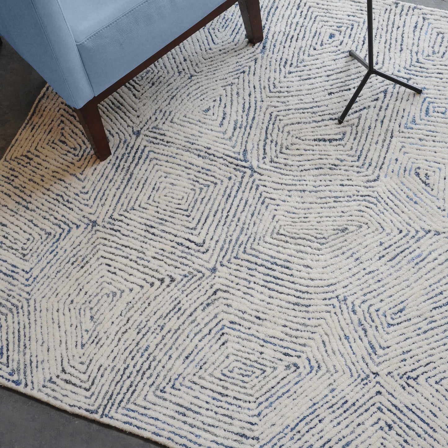 Maze Blue Rug