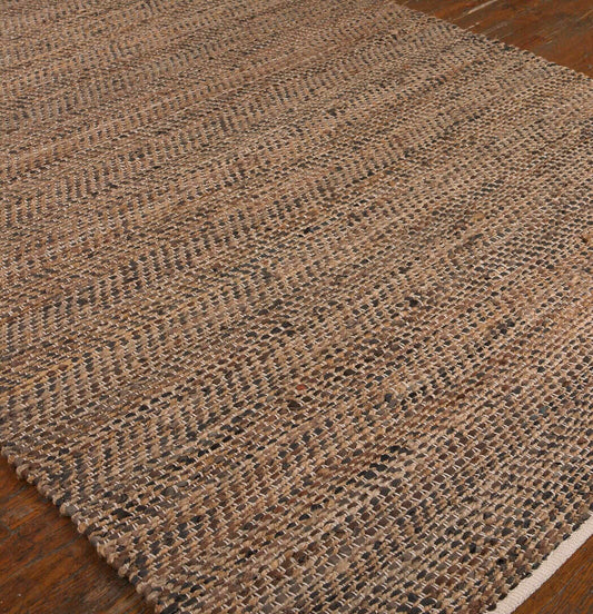Tobais Rescued Leather & Hemp Rug