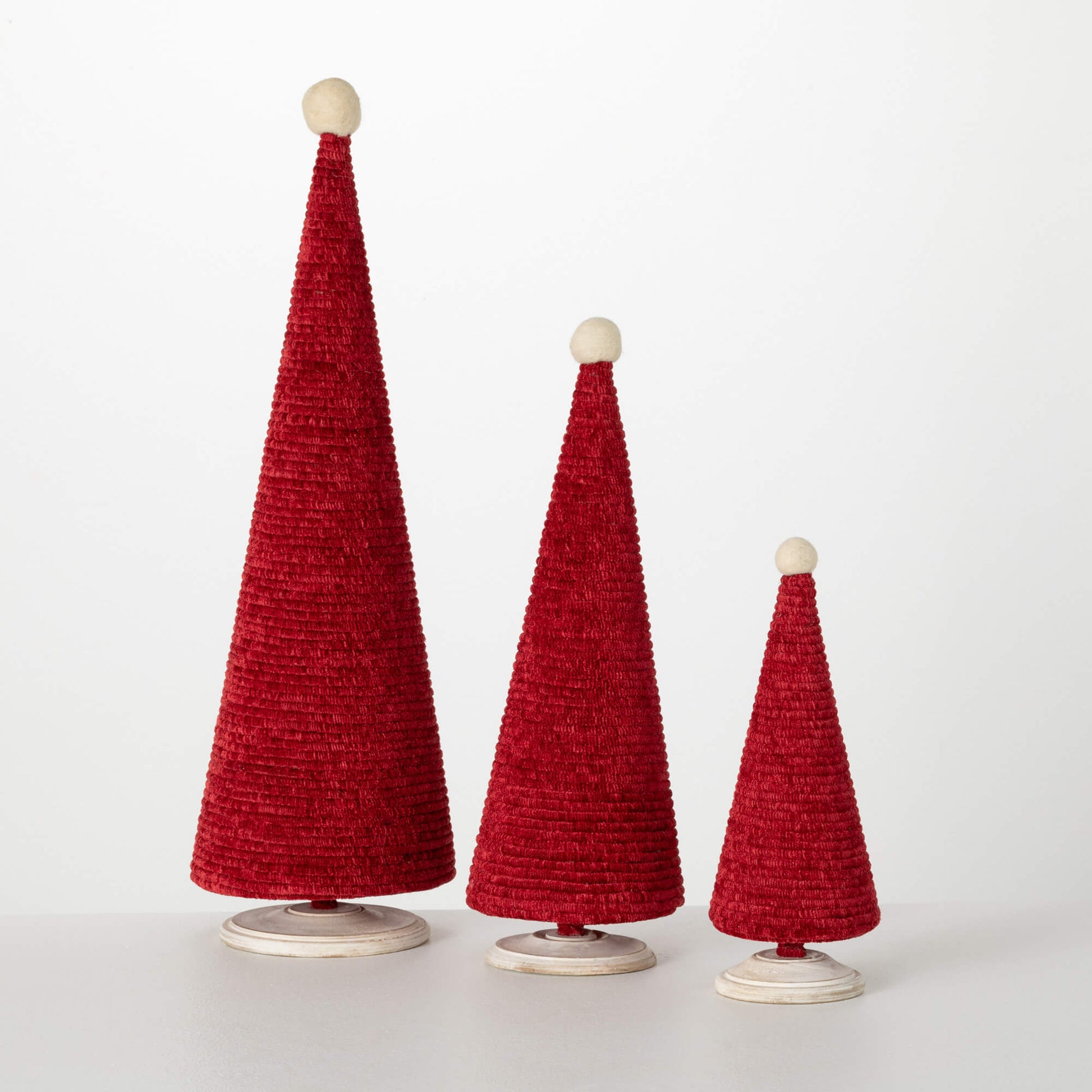 Red Cone Christmas Tree Set