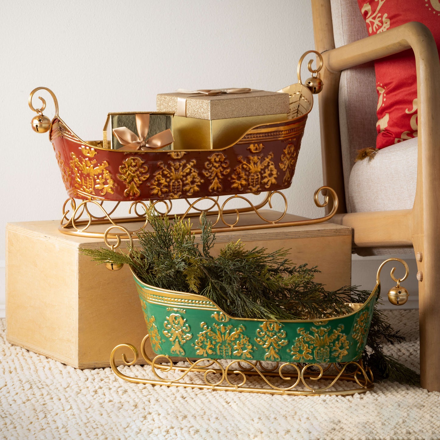 Regal Metal Sleigh Containers Set