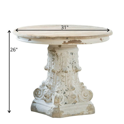 Rustic Round Pedestal Table