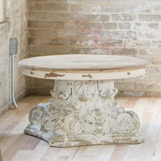 Rustic Round Pedestal Table - Short
