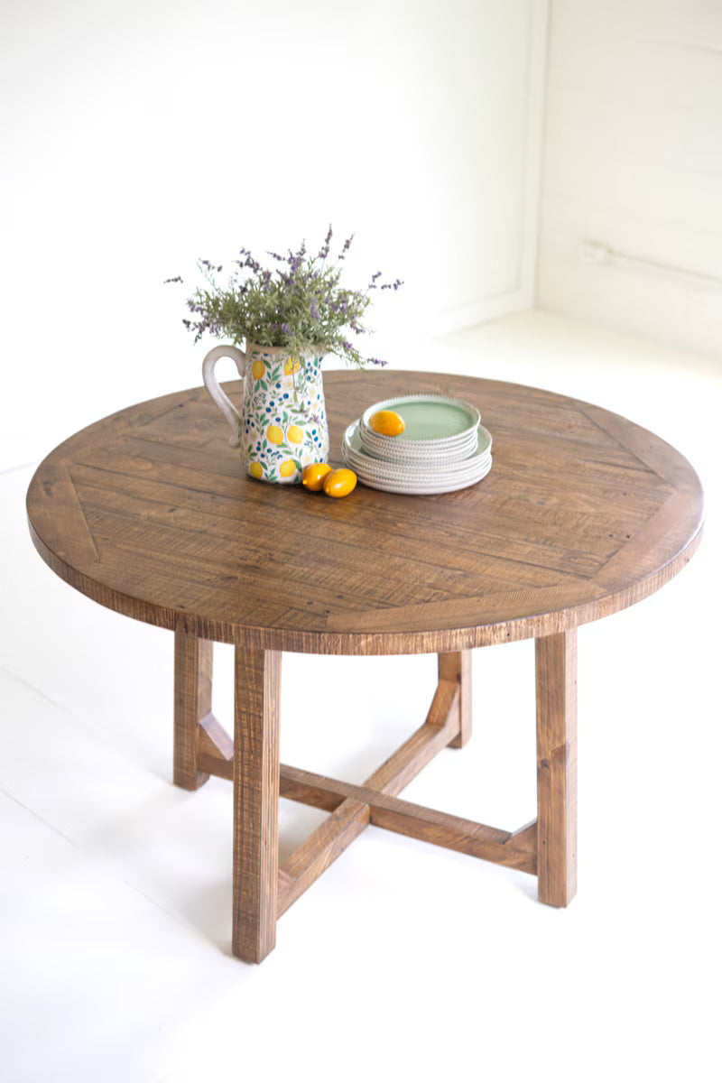Round Wood Dining Table - 48in