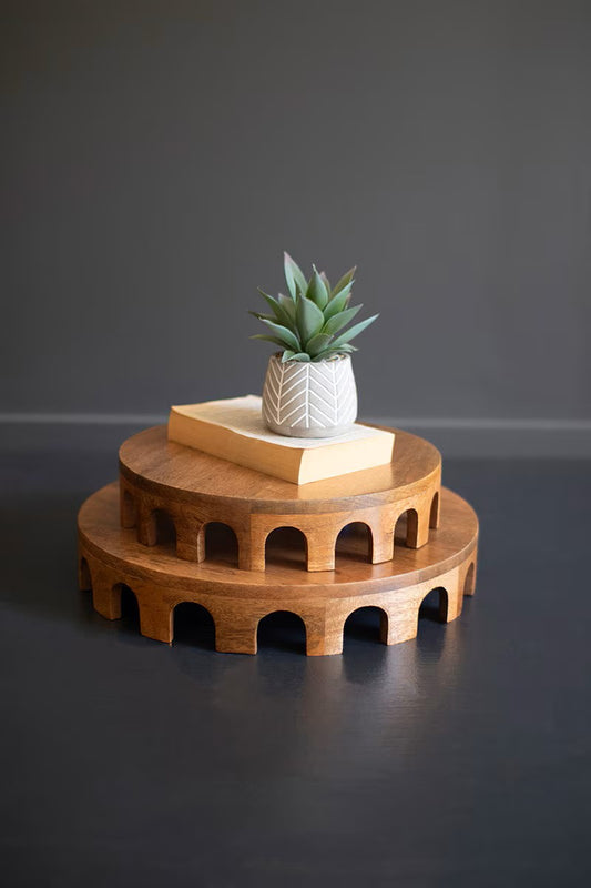 Round Wooden Risers - Set of 2