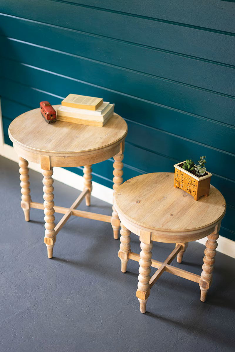 Round Wooden Side Tables