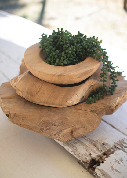 Rustic Teak Bowls