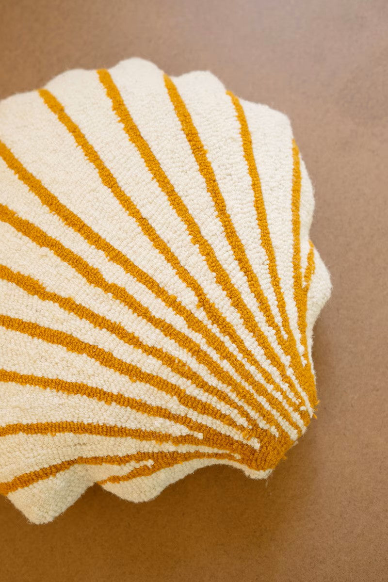 Hand-Hooked Scallop Shell Pillow