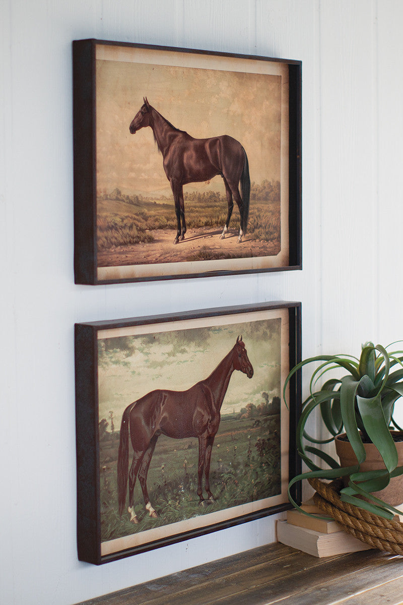 Framed Horse Prints - Set of 2