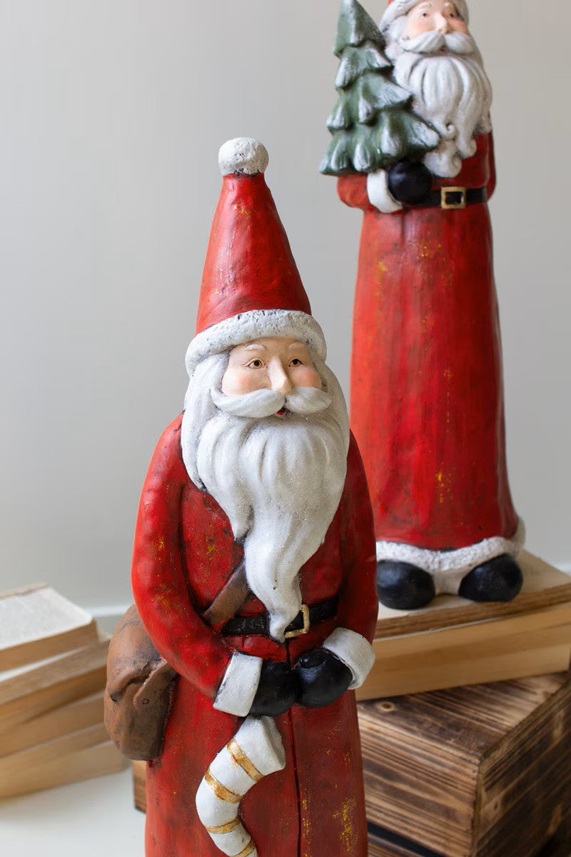 Set of 2 Resin Santas