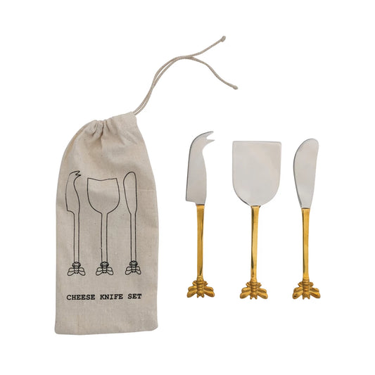 Honeybee Handled Cheese Knives - Set of 3