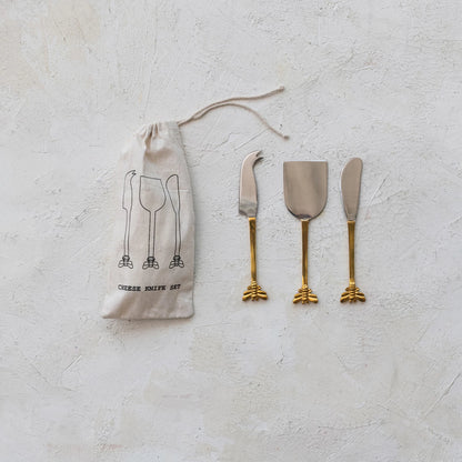 Honeybee Handled Cheese Knives - Set of 3