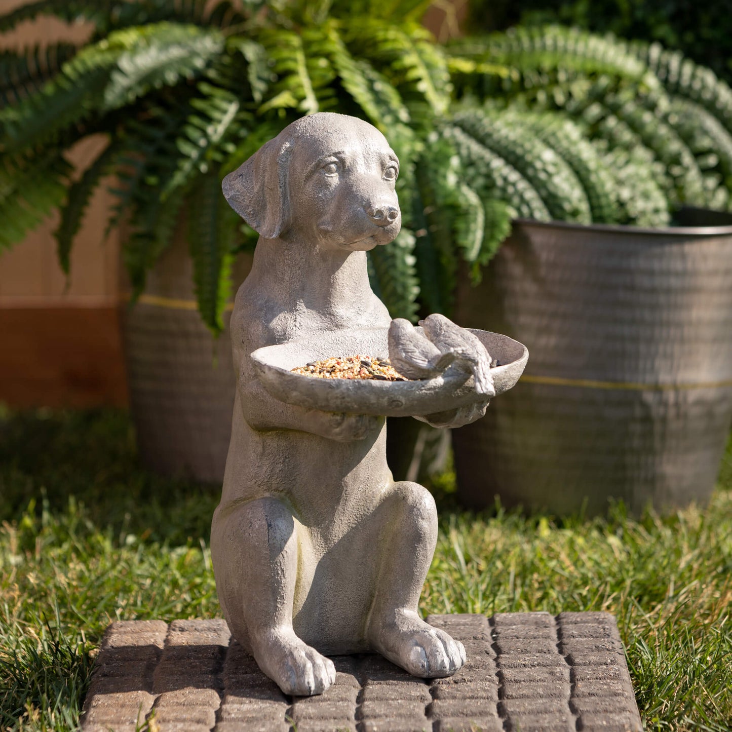 Doggy Delight Bird Feeder Statue